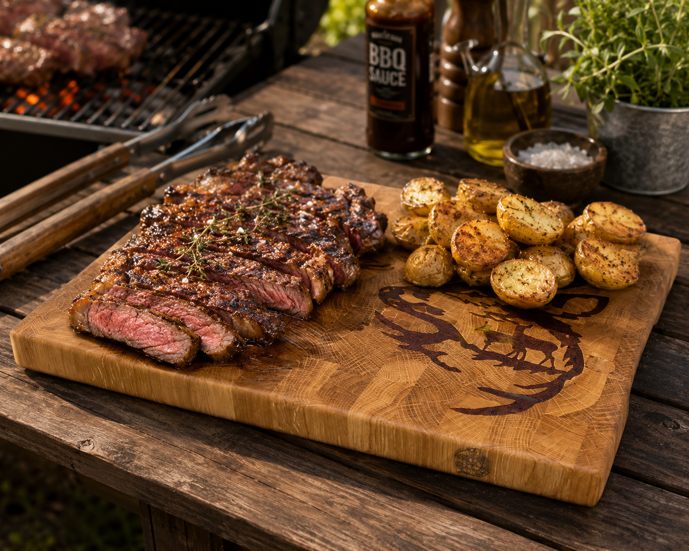 Woodland Stag End-Grain Cutting Board