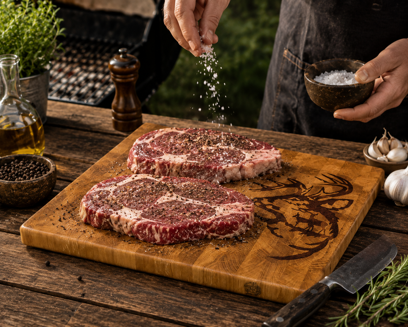 Woodland Stag End-Grain Cutting Board