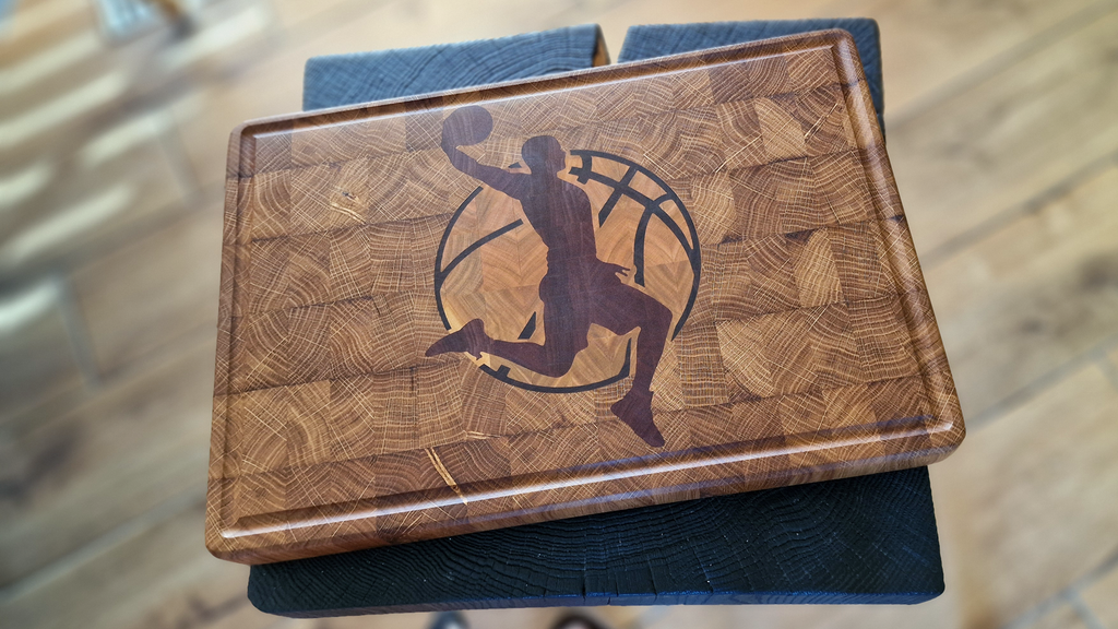 Four-Wood Dunk End-Grain Cutting Board