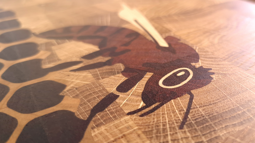 Five-Wood Pollinator End-Grain Cutting Board