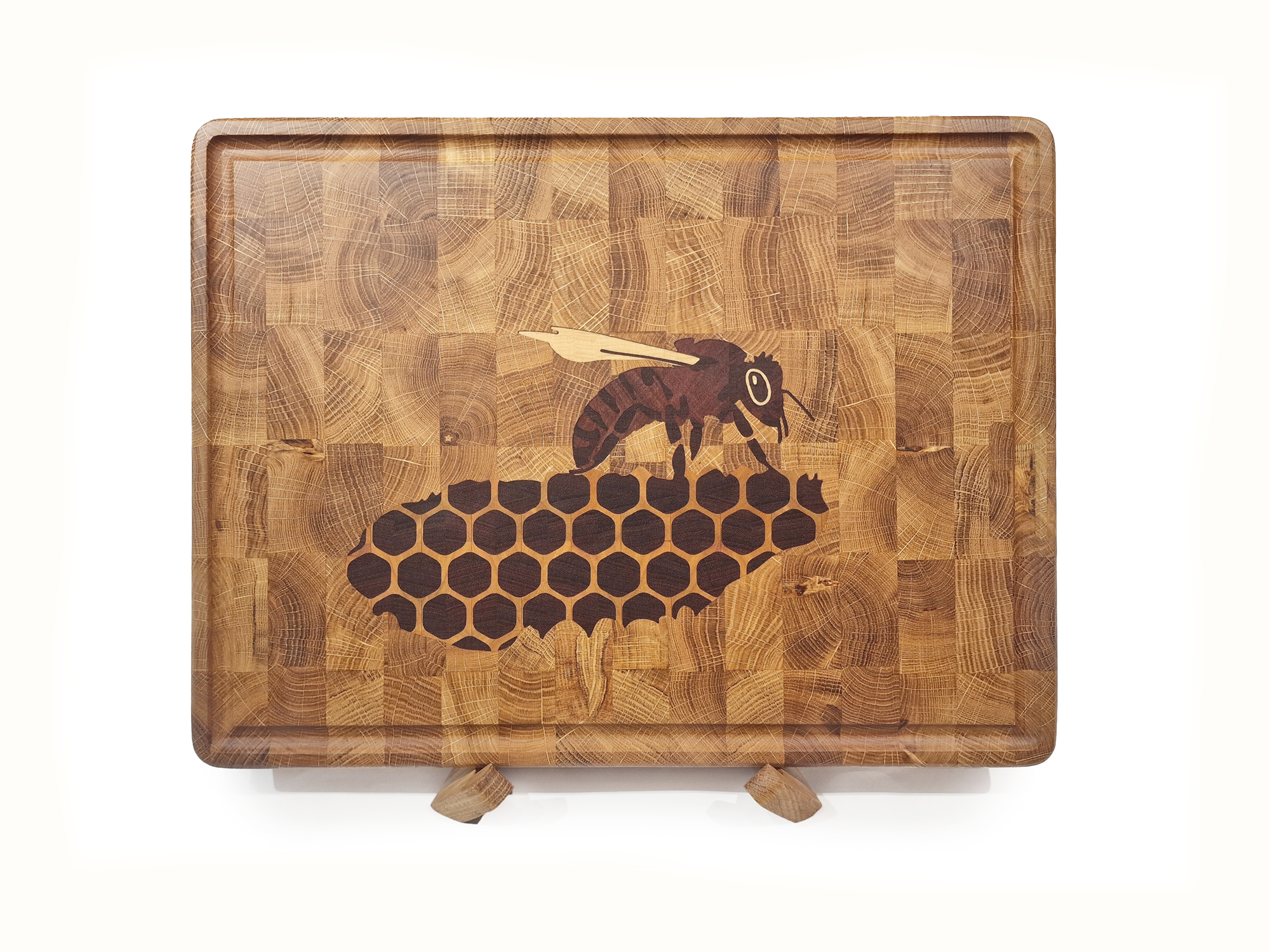 Five-Wood Pollinator End-Grain Cutting Board