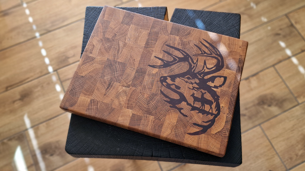 Woodland Stag End-Grain Cutting Board