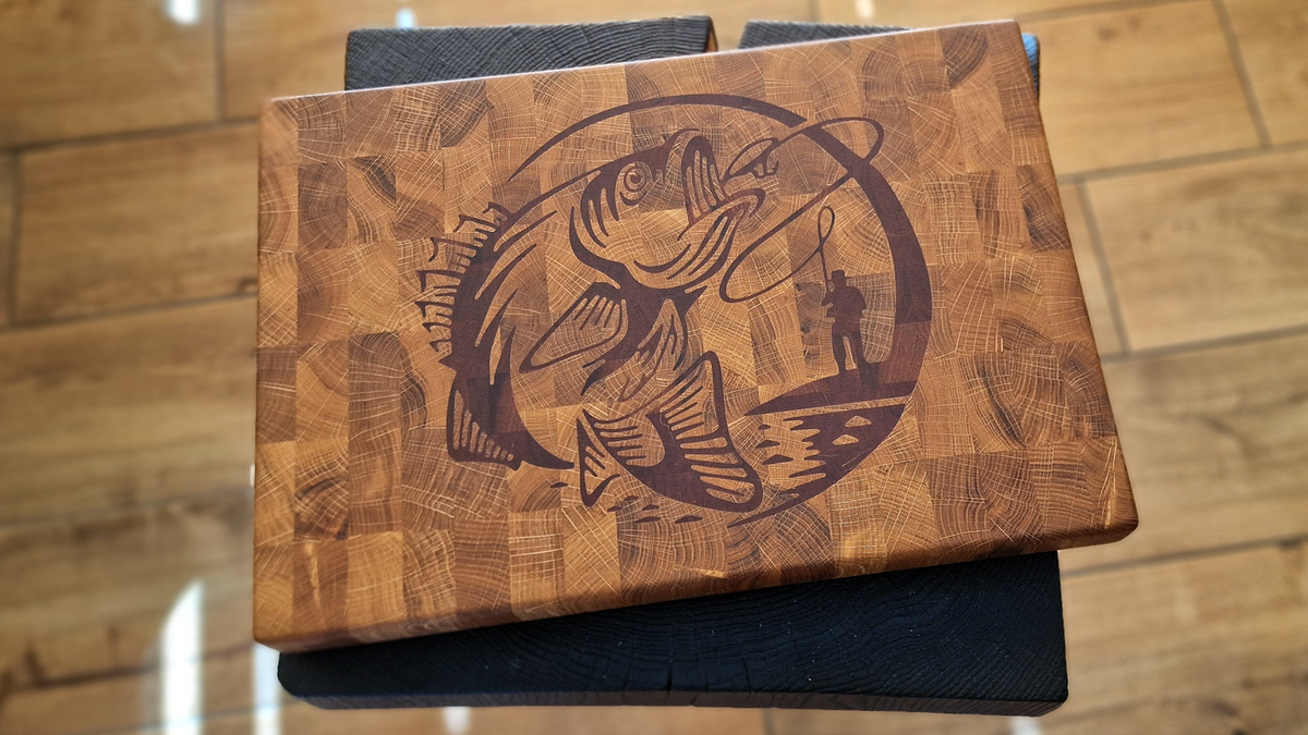 Angler's Catch End-Grain Cutting Board