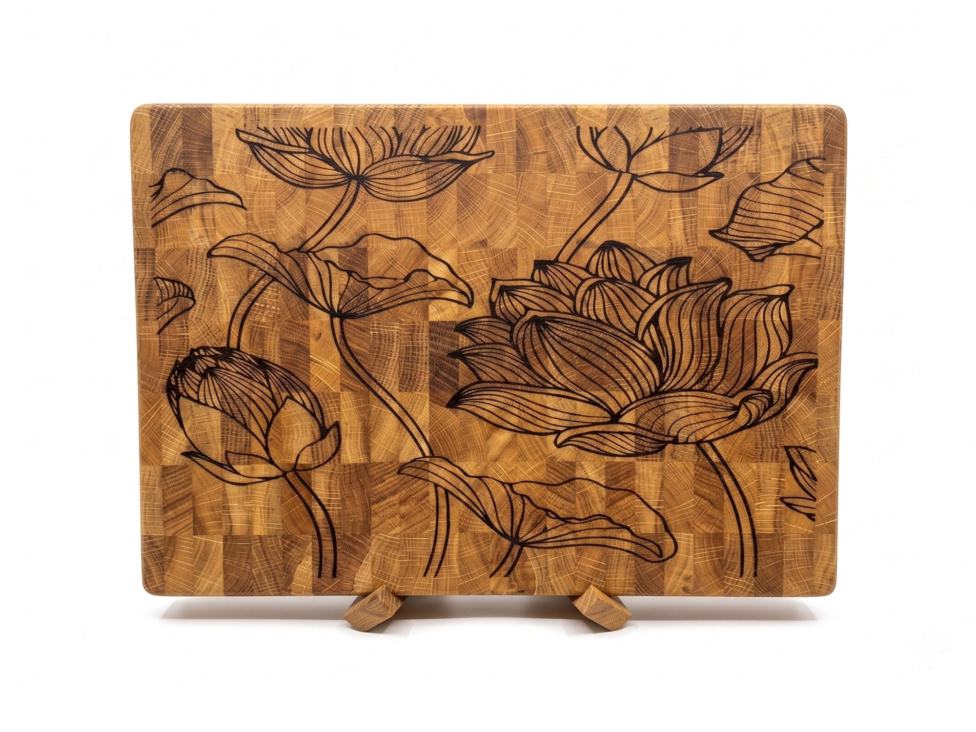 Lotus Garden End-Grain Cutting Board