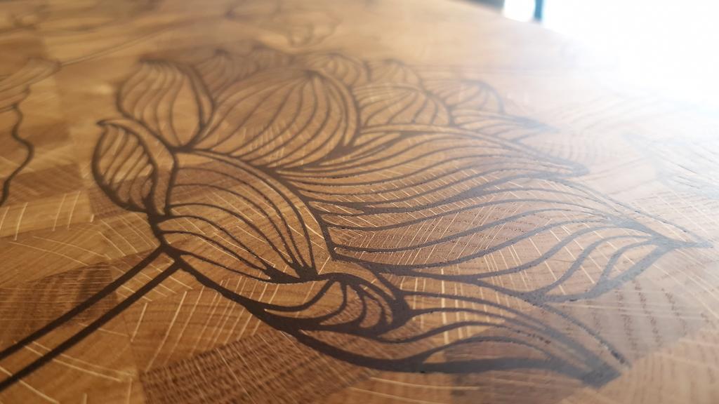 Lotus Garden End-Grain Cutting Board