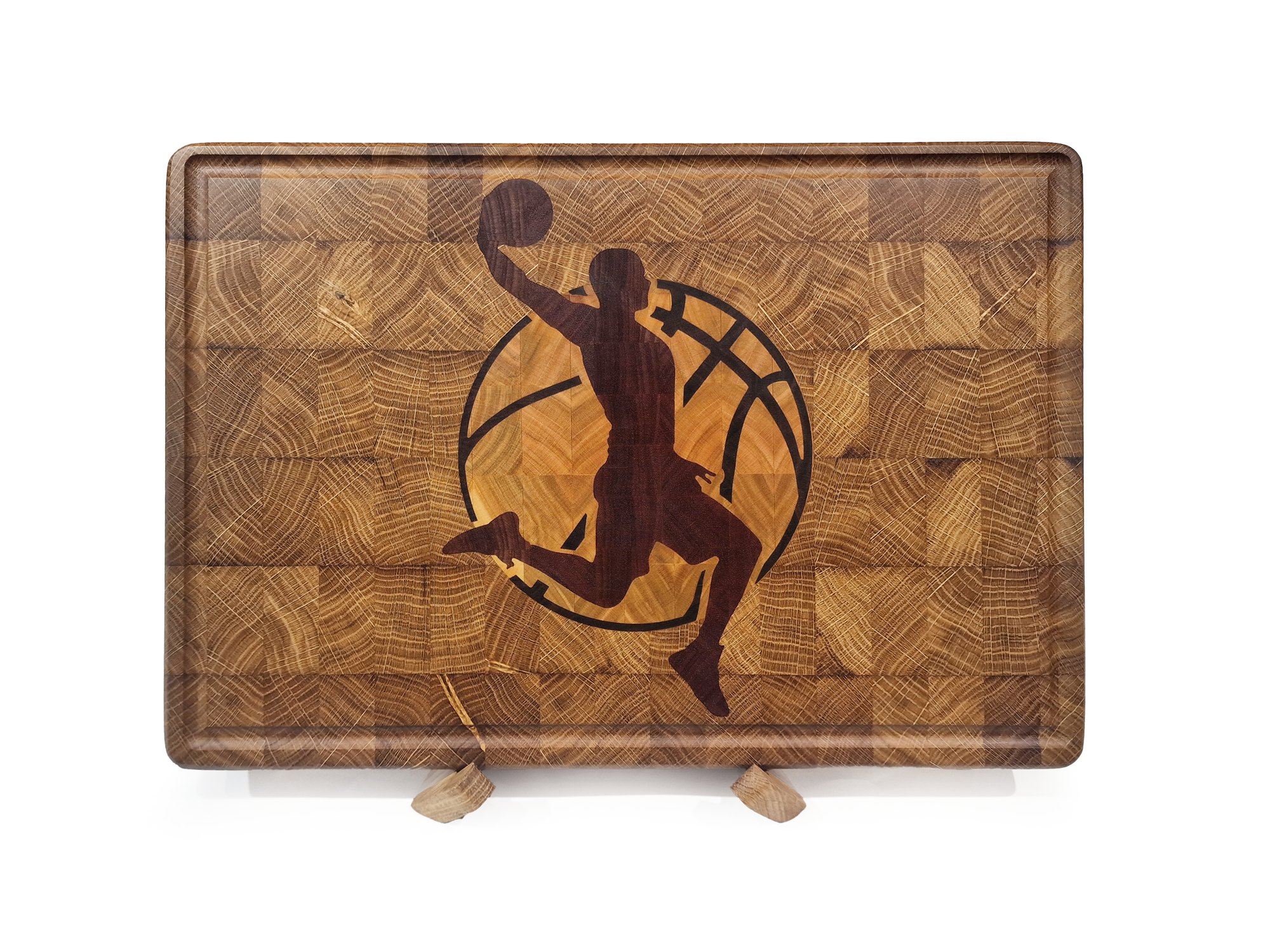 Four-Wood Dunk End-Grain Cutting Board